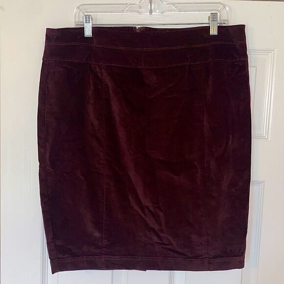 MYNT 1792 Midi Pencil Skirt Burgandy Purple Brown 14W - Picture 1 of 4